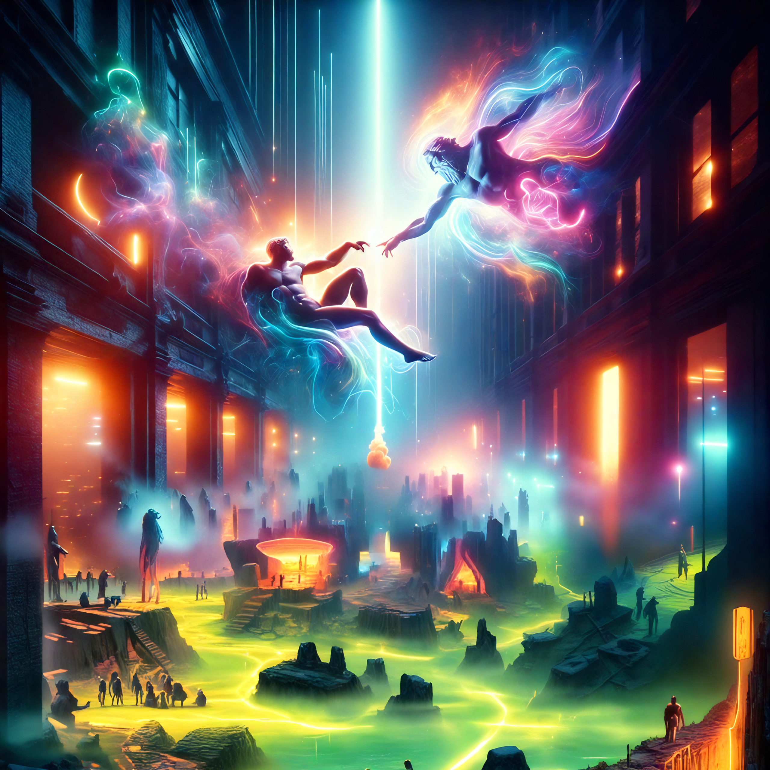 God Creates Adam - Neon/Film Noir