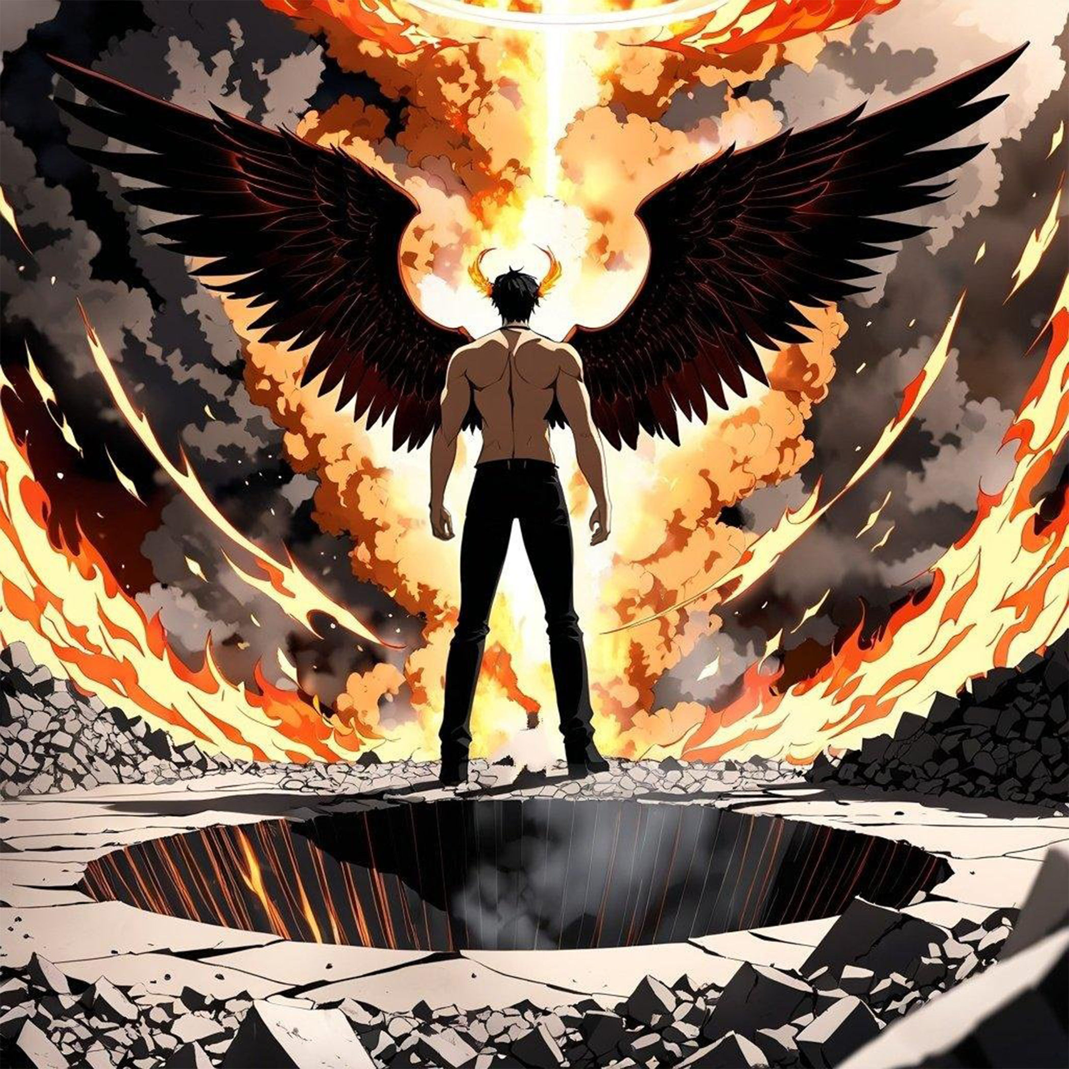 Fallen Lucifer Anime Style